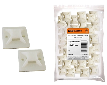 Изображение товара Площадка самоклеяющаяся 25*25мм под хомуты (100шт/уп) в Миди Лтд