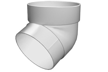Изображение товара Колено трубы 67 GRAND LINE белое RAL 9003 в Миди Лтд