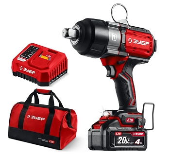 Изображение товара Гайковерт ударный бесщеточный ЗУБР 20В 1 АКБ (сумка) Х в Миди Лтд