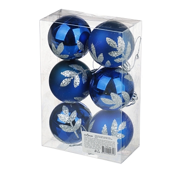 Изображение товара Набор шаров СНОУ БУМ 6см, 6шт, цвет синий, глиттер в Миди Лтд