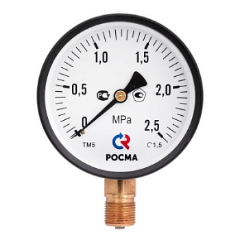 Изображение товара Манометр TM-310P Dу 63 нижнее подключение 1/4" 0-10 бар VALTEC (60шт/уп) в Миди Лтд