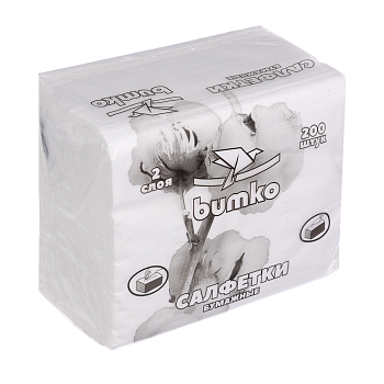 Изображение товара Салфетки бумажные Bumko двухслойные (200шт/уп) в Миди Лтд