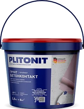 Изображение товара Грунт PLITONIT Бетон-Контакт 4,5кг (96шт/пал) в Миди Лтд