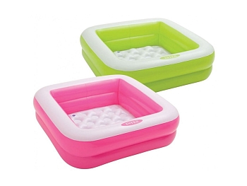 Изображение товара Бассейн надувной детский квадратныйINTEX 85*85*23см, розовый 57100NP (6шт/кор) в Миди Лтд