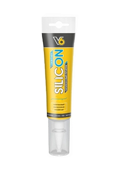 Изображение товара Герметик силиконовый «V6», санитарный, прозрачный, 80 мл, 12шт в Миди Лтд