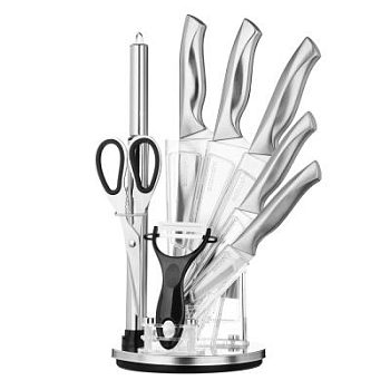 Изображение товара Набор ножей кухонных 9 предметов на подставке SATOSHI Морель (9шт/кор) в Миди Лтд