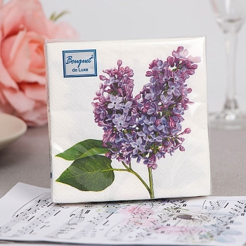 Изображение товара Салфетки бум DESNA BOUQUET de LUXE 24*24 3сл Сирень (25л)  в Миди Лтд
