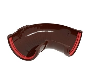 Изображение товара Угол желоба составной GRAND LINE 90-150 Классика 120 мм шоколад  RAL 8017 в Миди Лтд