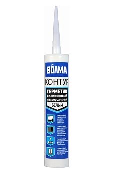 Изображение товара Герметик силиконовый Волма-Контур белый 290мл (12шт/уп) в Миди Лтд