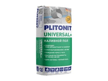 Изображение товара Пол наливной быстротвердеющий PLITONIT Universal Плюс 20кг (48шт/пал) в Миди Лтд