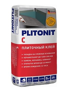 Изображение товара Клей плиточный по сложным основаниям PLITONIT С С2ТЕ 25кг (48шт/пал) в Миди Лтд