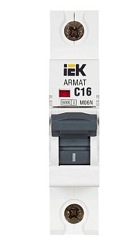 Изображение товара Автоматический выключатель 1P 16А 6кА х-ка С M06N ARMAT ИЭК в Миди Лтд