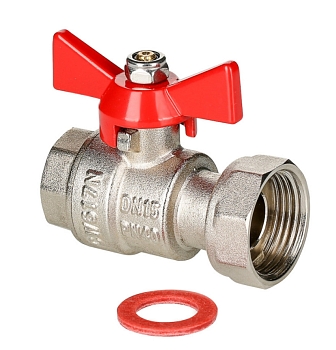 Изображение товара Кран шаровой американка 1/2"х3/4" бабочка прямой латунь VALTEC    ХХ в Миди Лтд