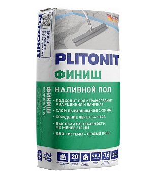 Изображение товара Пол наливной быстротвердеющий самовыравнивающийся PLITONIT Финиш 20кг (48шт/пал) в Миди Лтд