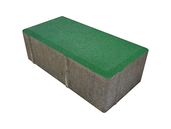 Изображение товара Плитка тротуарная «Кирпичик» зеленая 60мм (1 ряд- 1,08м2, пал- 13 рядов/14,04м2) в Миди Лтд