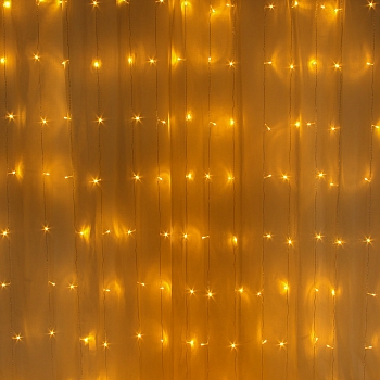 Изображение товара Гирлянда занавес СНОУ БУМ 192LED 3х2,5м свечение постоянное, шампань, 10 нитей 220В в Миди Лтд
