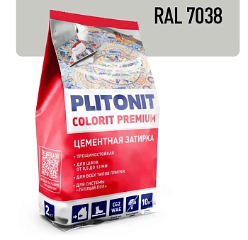 Изображение товара Затирка PLITONIT COLORIT Premium серебристо-серая 2кг пакет  (4шт/уп) в Миди Лтд