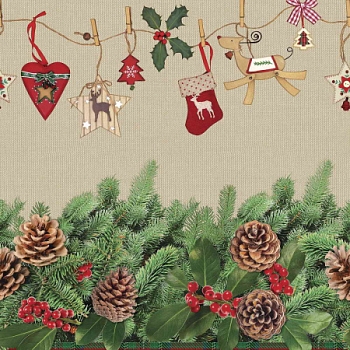 Изображение товара Клеенка столовая на нетк.основе Dekorama 019А НОВЫЙ ГОД 1,4*20м (20м/рул) DKM.01.19A										 в Миди Лтд