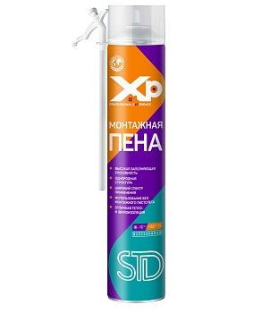 Изображение товара Пена бытовая «XP» STD всесезонная, 600 мл, 600 г, 12 шт в Миди Лтд