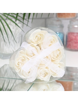 Изображение товара Подарочный набор Мыльные розочки 9шт, белые в Миди Лтд